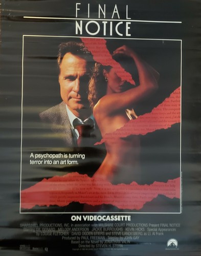 MOVIE POSTER~Final Notice 1989 Gil Gerard Melody Anderson Jackie Burroughs Rare~