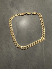 9ct Gold Flat Curb Bracelet 7.5inches 4.4mm Width Hallmarked 375