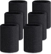 6 Pack 4 Inch Wrist Sweatbands Tennis Wrist Bands Absorbent Sweat Band for Men a