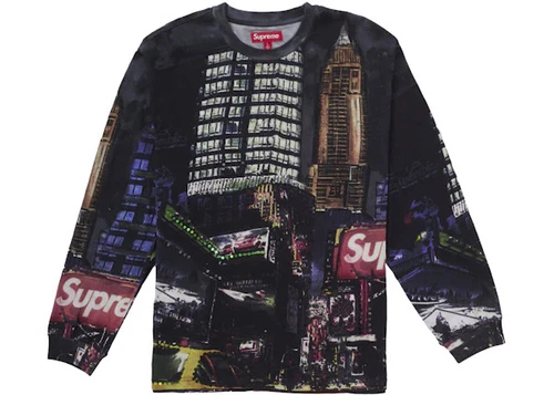 Taille L Haut de nuit Supreme Skyline à paillettes L/S