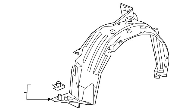 Genuine Honda Fender Assembly L Front (Inner) 74150-T7W-A20