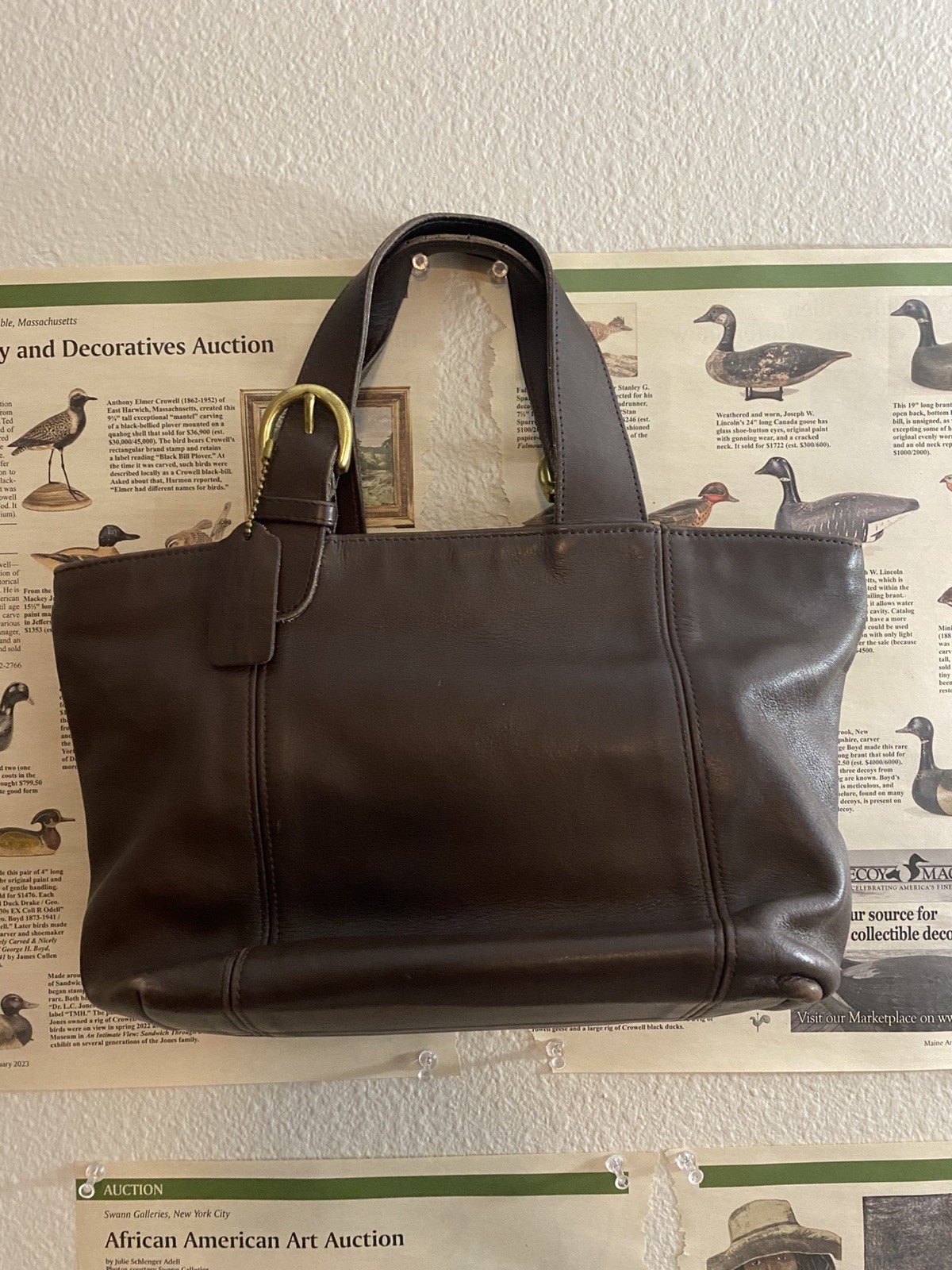 1996 Authentic COACH Waverly Bag 4133 Dark Brown Leat… - Gem