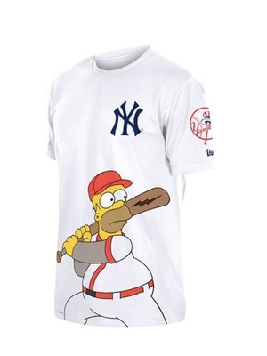 New York Yankees New Era MLB x Simpsons Homer Wonderbat T-Shirt - White Xxl 