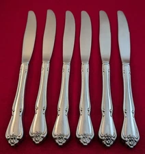Lot Of 6 Hollow Knives Oneida ARBOR ROSE Stainless TRUE ROSE 1881 Rogers