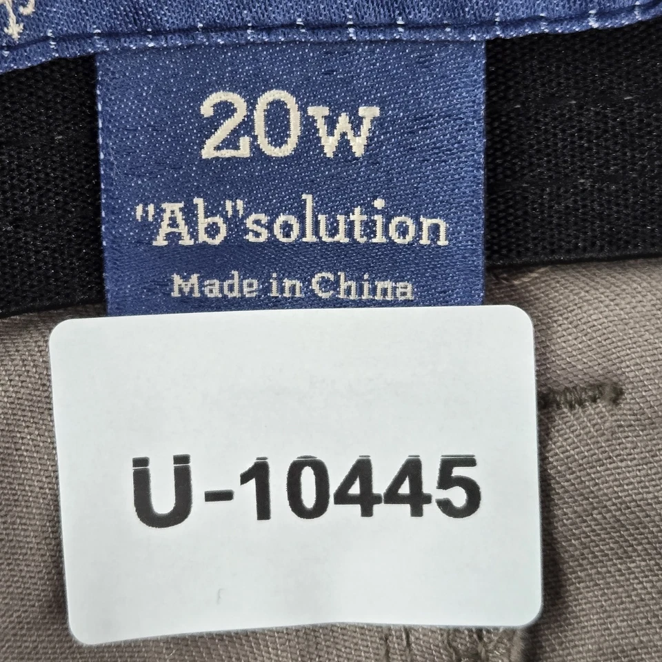 Pantalones Democracy Mujer 20W Taupe Carga Floral Sarga Absolución Botón 27" Entrepierna Foto 2 de 4