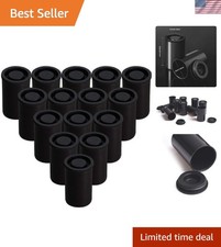 15 Pack Airtight Black Film Canisters - Durable Plastic Storage Solution