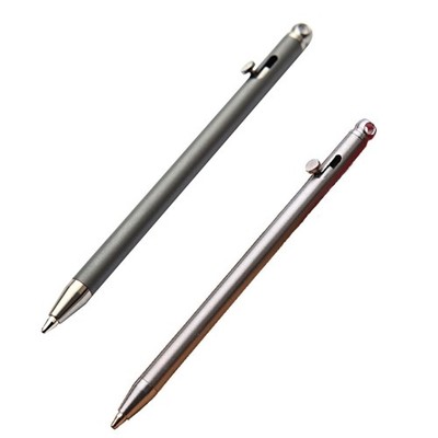 Multifunction Mini Keychain Bolt Action Pen Stainless Steel Ballpoint Pen