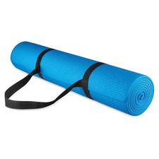 1/4-Inch High Density Thick Non Slip Yoga Mat with Knee Pad and Carrying Stra...