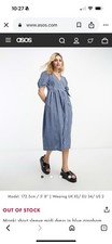 ASOS Monki Blue And Black Gingham Midi Wrap Dress