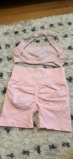Pink Gym Set Scrunch Butt With Matching Bra Small