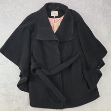 Coast Black Wool & cashmere Copenhagen Cape Coat Size 10 UK