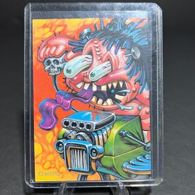 GARBAGE PAIL KIDS HOT ROD CUSTOM SKETCH CARD WHITE STOCK BY CEBOLLERO