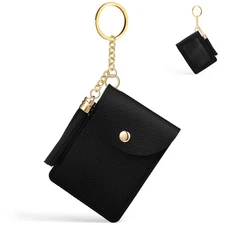 Small PU Card Holder Credit Card ID Card Purse Coin Holder with Tassel