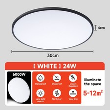 Round LED Ceiling Light Panel Down Lights Bathroom Kitchen Living Room Wall Lamp