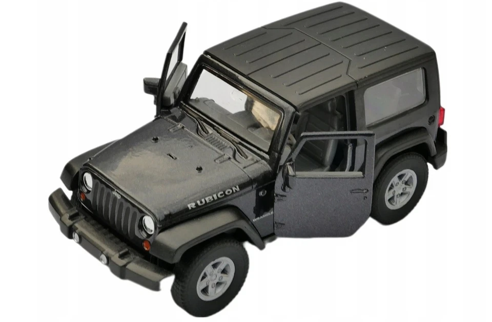 Welly Jeep Wrangler Rubicon Soft Top Graphite scala 1:34 1:39 auto da 4,5... - Immagine 2 di 4