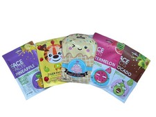 5 Ladies Women’s Girls Kids Children’s Fruit Scented Printed Face Sheet Mask Set