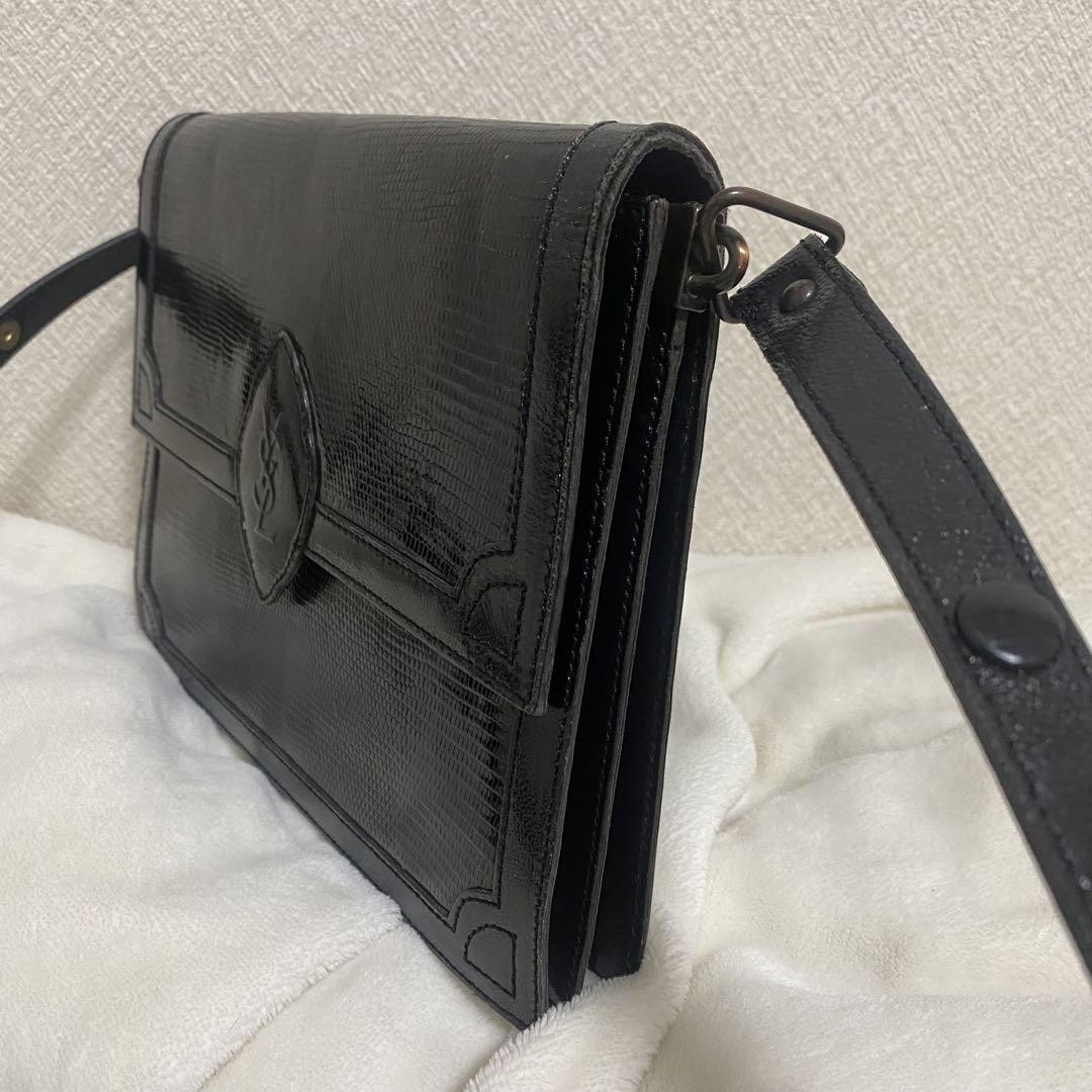 Borsa a tracolla Yves Saint Laurent YSL lucertola in rilievo originale