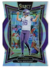 2024 Panini Select #21 WILL REICHARD 'SILVER PRIZM' DIE-CUT CARD! VIKINGS