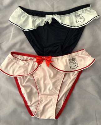 Sanrio Women s Hello Kitty Navy Style Bikini Brief  PINK & Blue 2 pack size M