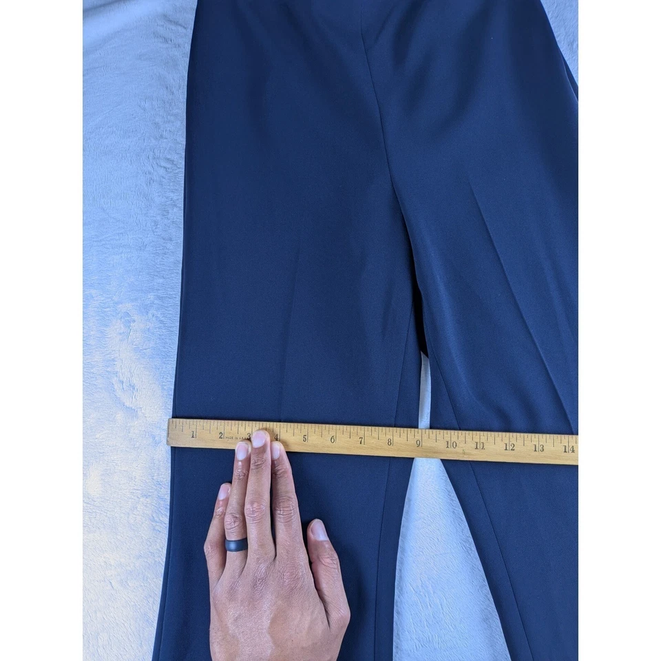 Pantalones de Crepé Theory Demetria Admiral Vestido Corte Bota Carrera Hecho en EE. UU. Azul Foto 4 de 4