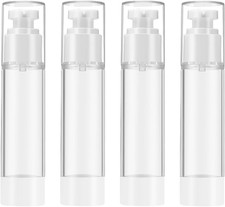 4 Pezzi 50Ml Flaconi a Pompa Airless, Flaconi Da Viaggio Trasparente, Airless Co