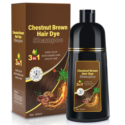 Dark Brown Hair Dye Shampoo 3-in-1 | Gray Coverage | Herbal | Easy