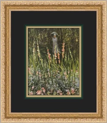 Claude Monet Camille Monet in the Garden at Argenteuil Custom Framed Print