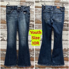 BKE Youth Blue Jeans Size 10R Flare Stretch Adjustable Waist Denim