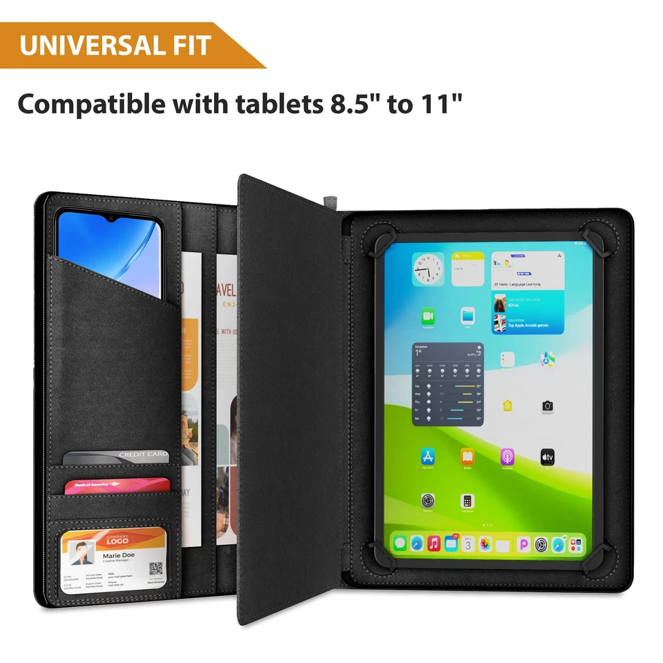 Funda Universal Padfolio - Organizador Portafolio Tablet con Soporte para Bloc de Notas - Co... Foto 2 de 4