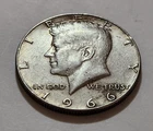 1966 Kennedy Half Dollar • 40% Silver • Circulated •     X113