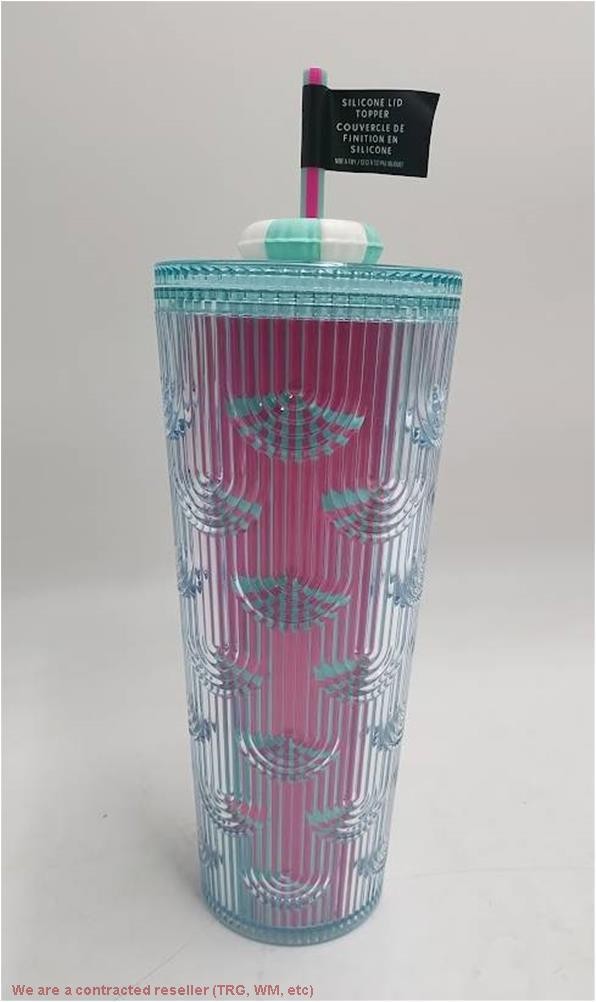 Starbucks 2025 Summer Beach Pool Floaty Straw Topper Pink Blue 24 oz Cold  Cup | eBay