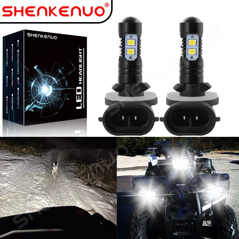 Kit 2 Lampadine LED 881 Per Fari Deere X465 X475 X485 X495 X575 X585 X595, Bianco Puro 6000K, 100W, IP67