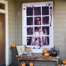 "Halloween Window Decorations 31.5X47.2"" Window Door Wall Cover Scary Halloween