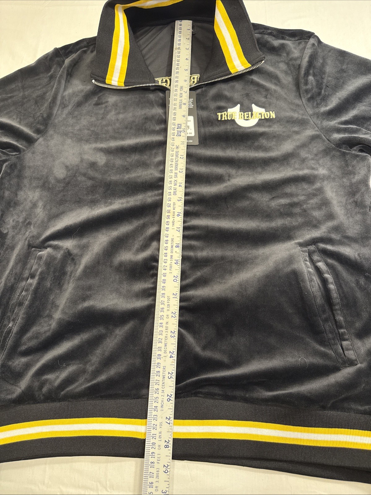 True Religion MENS XL Velour Tour Logo JETT Black Full Zip NWT TRACK JACKET thumbnail 5