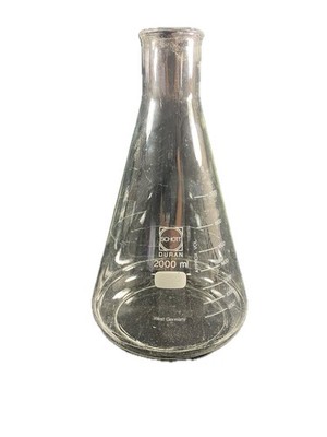 SCHOTT DURAN 2000mL 2L Heavy Wall Glass Graduated Erlenmeyer Flask 09-841-129
