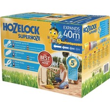 Hozelock Superhoze 40m Expanding Garden Hose Pipe with Spray Nozzle Set
