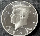 1992 s silver proof kennedy half dollar
