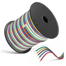  100-Foot 6-Way Trailer Wiring Harness, 14 Gauge CCA Light Wire Kit for Boats 