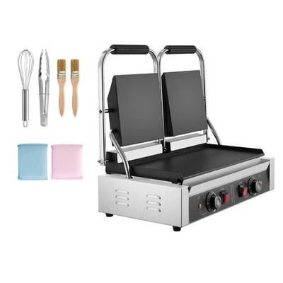 Commercial Panini Press Grill Electric Sandwich Maker Griddle Plate 19''x9''