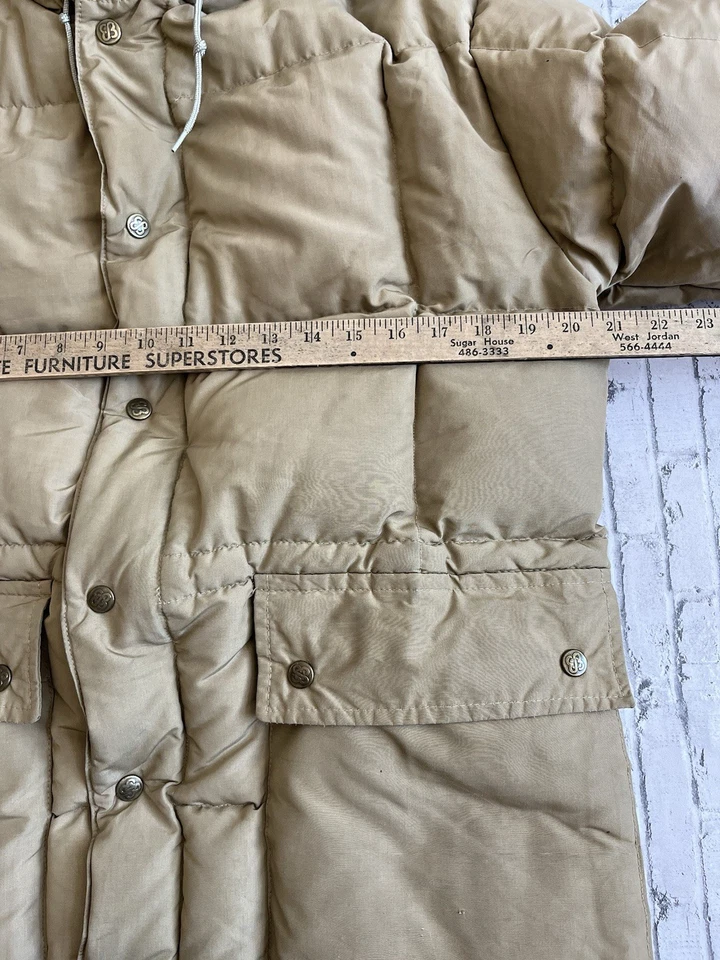 Vintage 70s-80s Eddie Bauer Tan Quilted Karakoram Goose Down Jacket s - Image 2 of 4