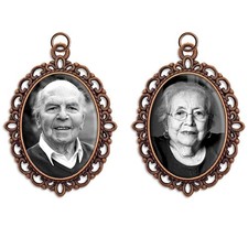 Bridal Wedding Bouquet Photo Charms 2 Pack Copper Frames Memorial DIY Resizing