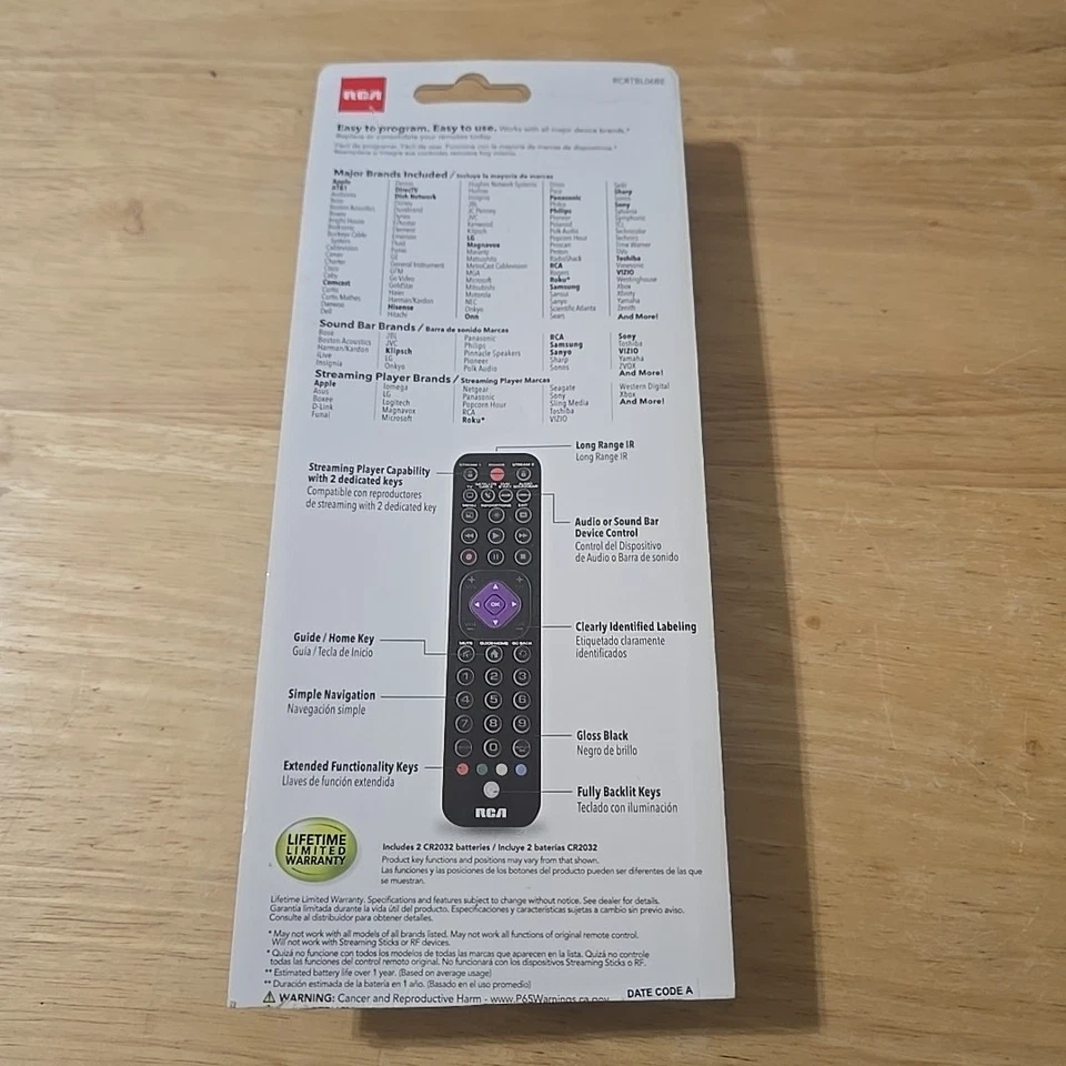 RCA 6-Device Universal Backlit Remote Control NOB - Image 4 of 4