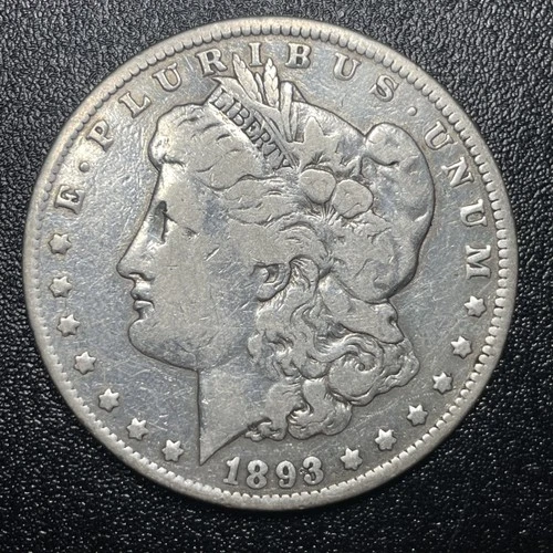 1893-P Morgan Silver Dollar $1 Fine Details Cleaned