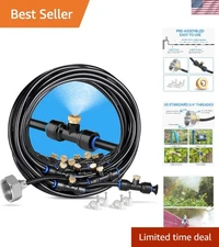 Brass Nozzle 59FT Misting System - Ultimate Summer Cooling for Gardens & Patios