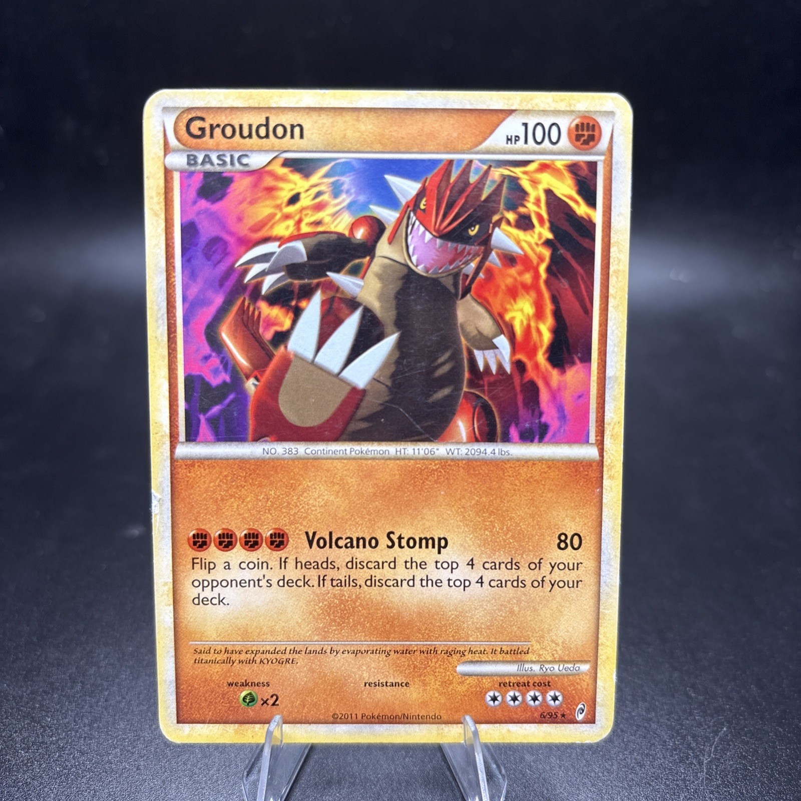 Pokemon Groudon 6/95 Rare Call of Legends NON HOLO LP Vintage Pokémon