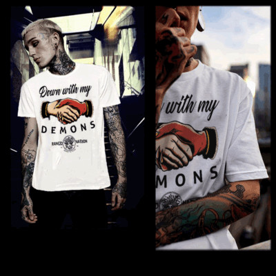 Gangster T-shirt, Mobster Hustle Dope Urban Hip Hop Thug Demons Quote tee