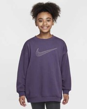 Nike Club Fleece Older Kids Girls Oversized Sweatshirt Dark Raisin HM6527 573 XL