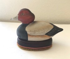 Vintage Jasco Ceramic Mallard Duck Figurine Lint Remover Brush Decoy 1980