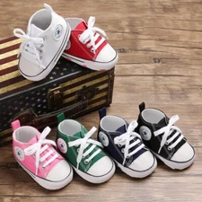 Baby Infant Classic Canvas Baby Shoes Boy/ Girl Soft Sole Size 0-18 Months