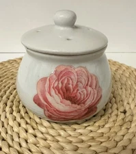 Vintage Potpourri Rose Jar Ceramic With Lid Cottage Core Shabby Chic Sweet Scent